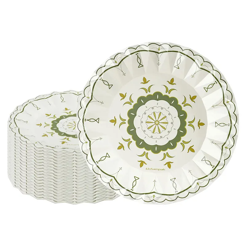 

Бумажная тарелка с рисунком мандалы, круглые одноразовые бумажные тарелки с цветочными и геометрическими узорами для вечеринок/повседневного использования и мероприятий