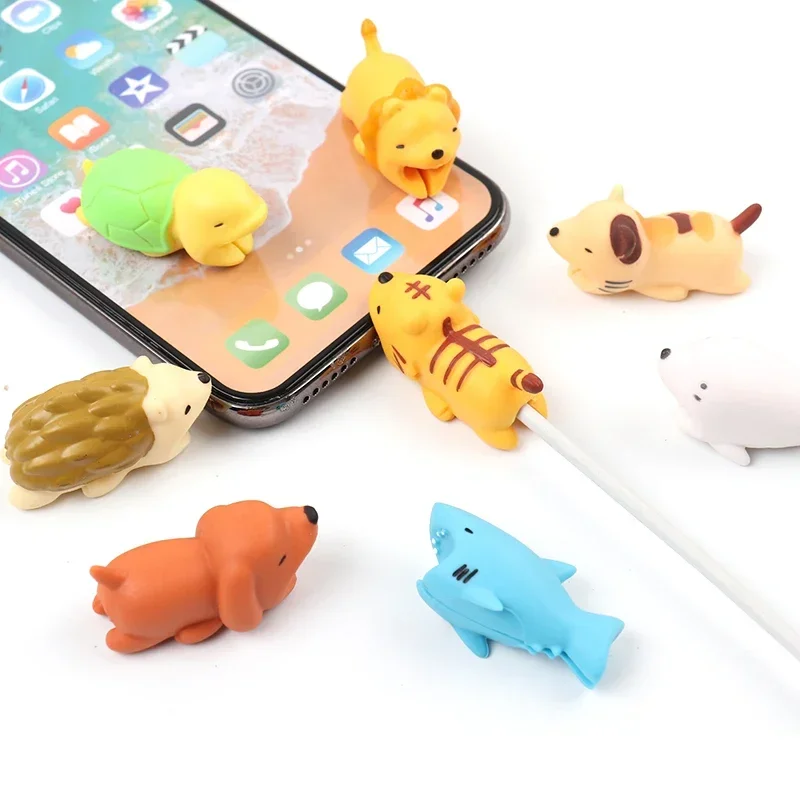 Cute Animal Cable Protector for iPhone iPad USB Chompers Charger Wire Holder for Mobile Phone