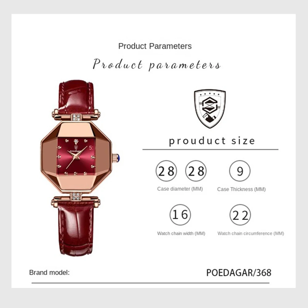 POEDAGAR-relojes de cuarzo verde para mujer, pulsera de cuero de lujo, resistente al agua, alta calidad