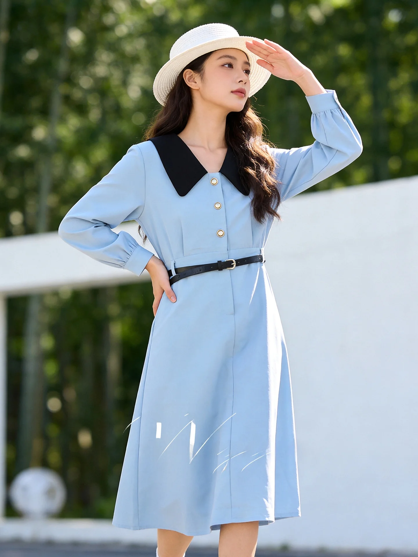 

Five Seasons Home Women's Short Sleeveless Dress Korean Style Slim Fit Polyester Fiber Button Closure Spring Summer New Arrival