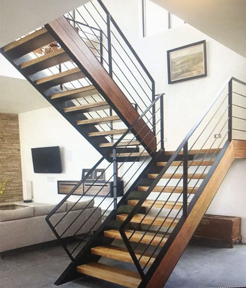 Personalizzazione Scale diritte con fascio in acciaio inossidabile Scala mono stringer Escalier in acciaio fabbricato smontabile