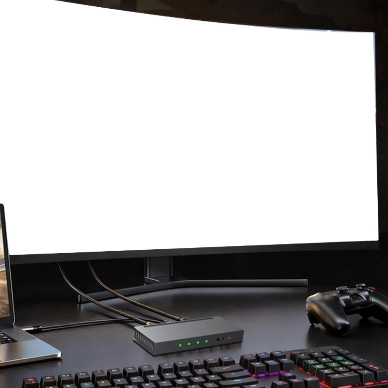 4K Video Switcher 3 Inputs 1 Output With Remote Control For Gaming And Home Theater Setups