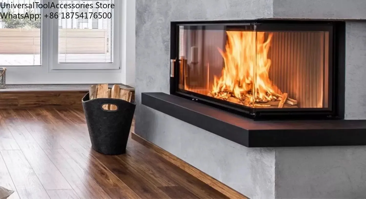 Wood Burning 2 Side or 3 Side View Fireplace Real Wood Fire Stove Fire Wood Fireplace Fire Pit Heater Wall Mount