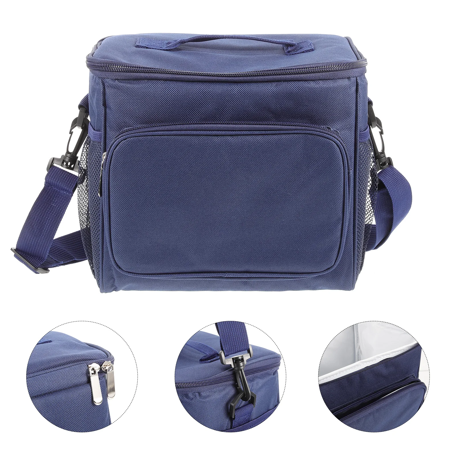 

2pcs Insulated Lunch Bag Reusable Waterproof Oxford Cloth Aluminum Film Thermal Pe Cotton Portable School Work Outdoor Large