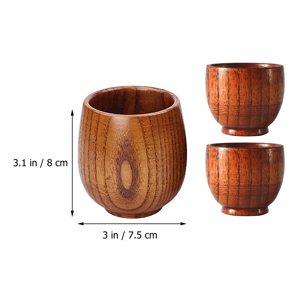 

Wooden Water Cup Sake Glass Natural Brown Solid Wood Mug Tea Coffee Drinking Cup Heat Insulation Anti-Scalding Smooth