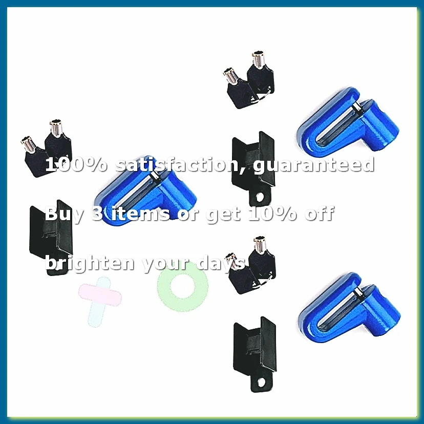 3 Sets Bike Disc Brake Lock Motorcycle Electric Car Disc Brake Key Lock Riding Equipment Accessories Bicycle Lock Blue