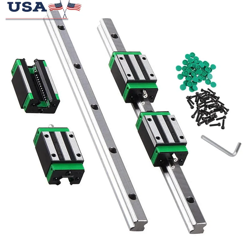 

Комплект линейных направляющих HGR20, 400 мм, направляющие, 2 шт., подшипниковые блоки HGH20CA, плавное движение, высокая точность, промышленная автоматизация