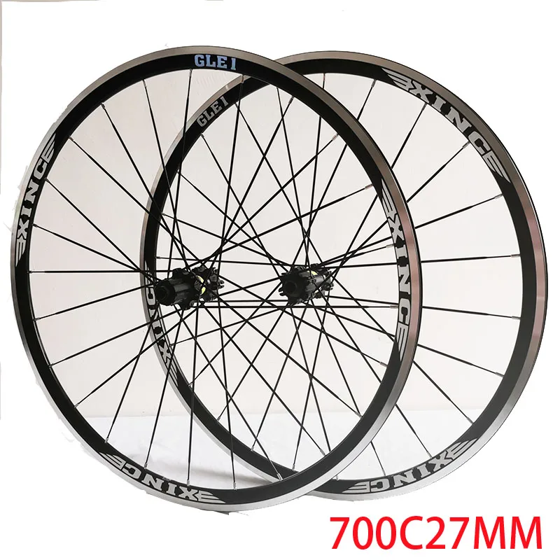 

New XINC700C 27MM Six-Ding Barrel Shaft Straight-Pull Disc Brake Six-Ding Road Bike Front Rear Drum Axle Wheelset