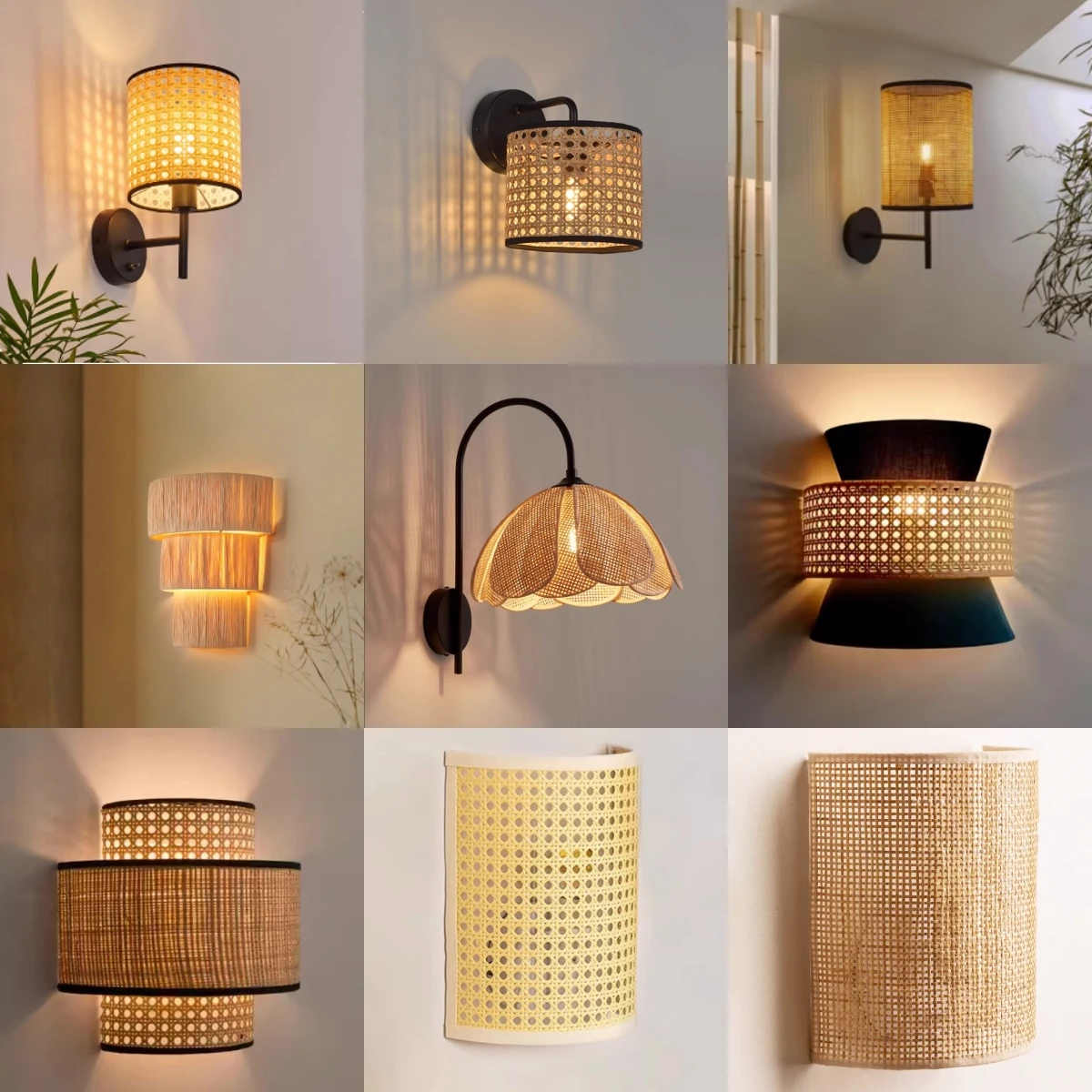 

Japanese rattan wall lamp creative personality living room bedroom bedside lamp B & B hotel zen restaurant aisle corridor lamp