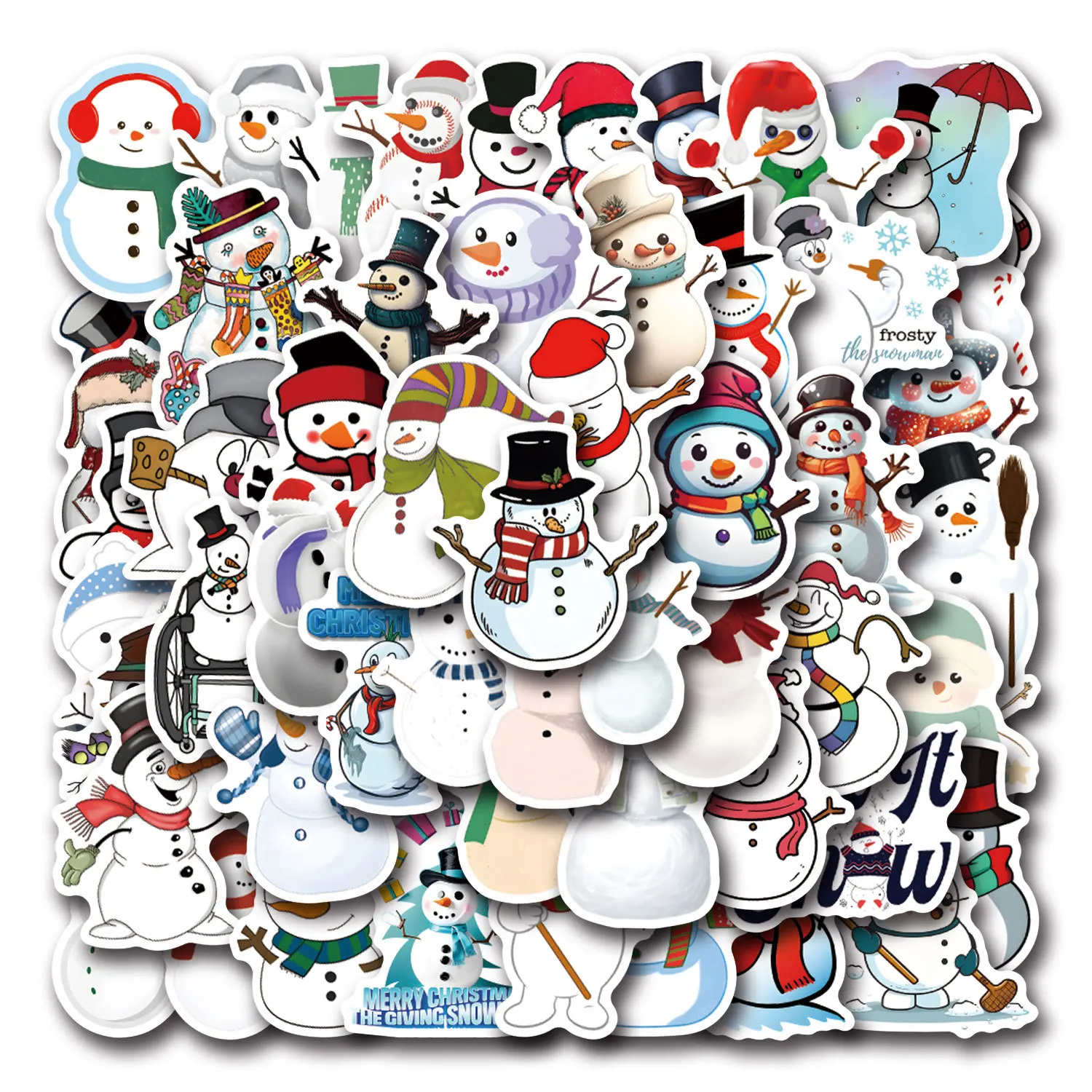 

55/110PCS Funny Snowman Meme Sticker Cartoon Cute Doodle DIY Pencil Box Scooter Motorcycle Helmet Waterproof Decal Kids Toy