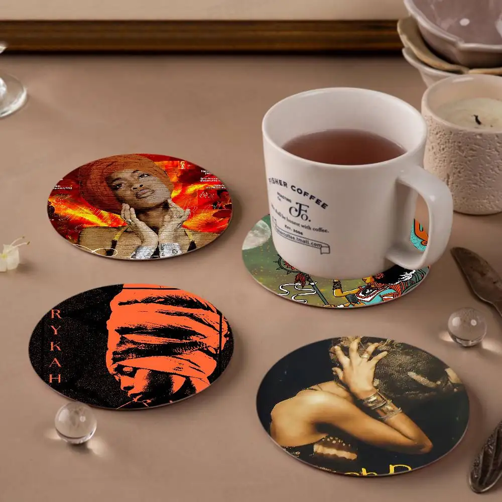 E-erykah Badu American Singer-song Vintage Wooden Designs for Coffee & Tea, Washable Art Pieces for Cozy Home Cafe