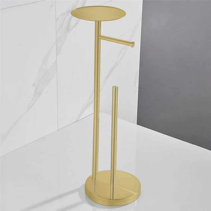 ABPP-Freestanding Toilet Roll Holders Stainless Steel Anti-Rust Standing Toilet Paper Stand With Heavy