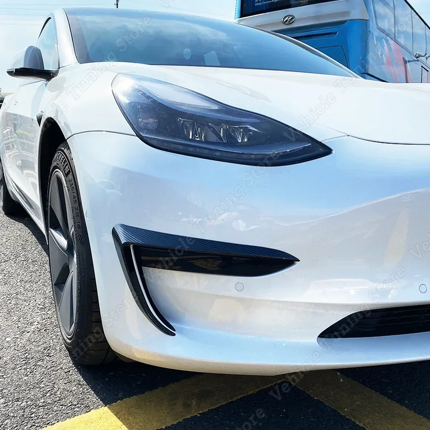 For Tesla Model 3 Front Bumper Spoiler Fog Lamp Cover Air Knife Splitter Model 3 Body Kit 2017 2018 2019 2020 2021 2022 2023