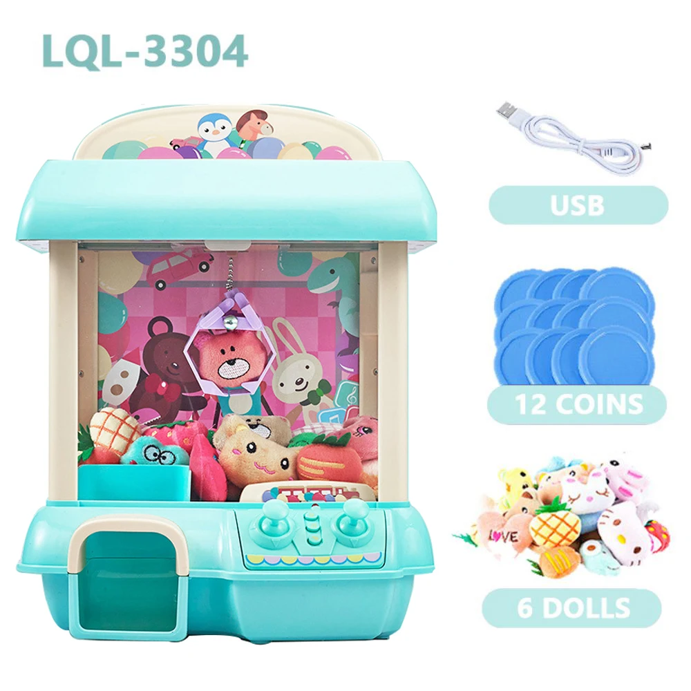 Mini Machine à Griffes JAWSEU – Jeu électrique Avec Musique Et Lumières – 10 Poupées + 10 œufs – Dès 3 Ans