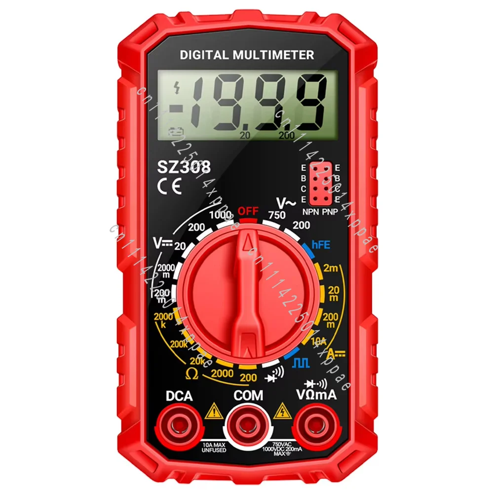 SZ308 Digital Multimeter AC/DC Ammeter Voltage Resistance Meter Electrical Liquid Crystal Backlight Ohmic Square Wave Test