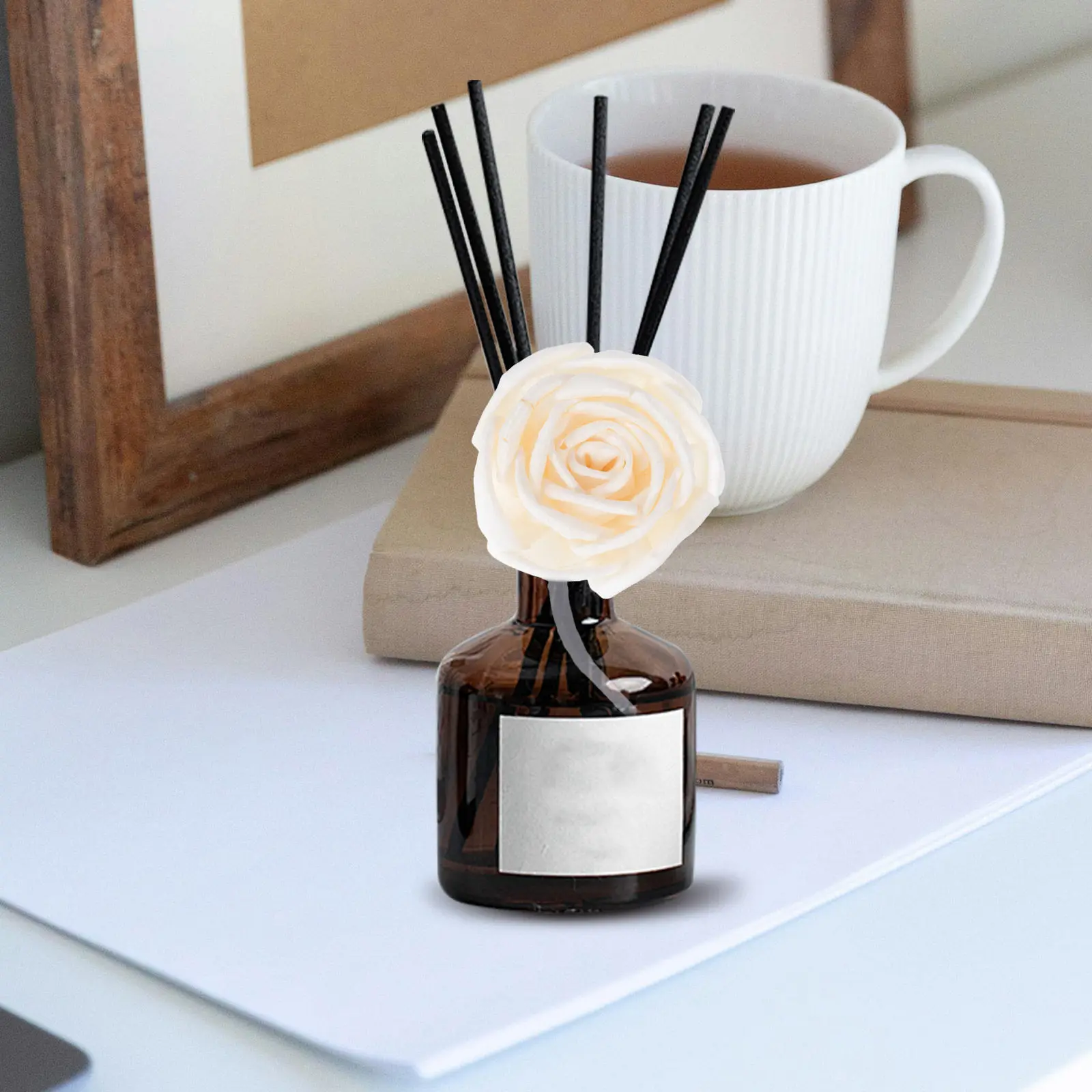 

Сменный наполнитель для аромадиффузора с гибким хлопковым шнуром и искусственным цветком, мини-диффузор для эфирных масел для ванной комнаты