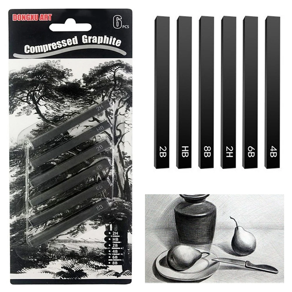 Woodless Compressed Charcoal Thick Willow Charcoal Sticks Set for Sketching and Drawing Graphite Pencils Art Painting Supplies