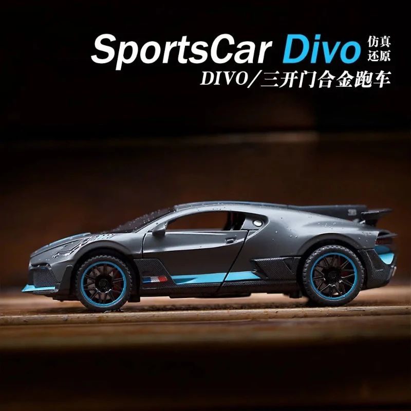1:32 Divo Car Model Toy Alloy Diecast Sport Vehicle Models Ornaments with Sound Light Toy Birthday Gifts