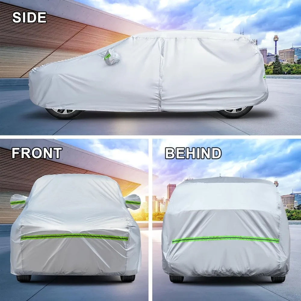 Universal 6-Layer Car Cover for SUVs up to 190", All-Weather Protection, Waterproof, UV-Resistant