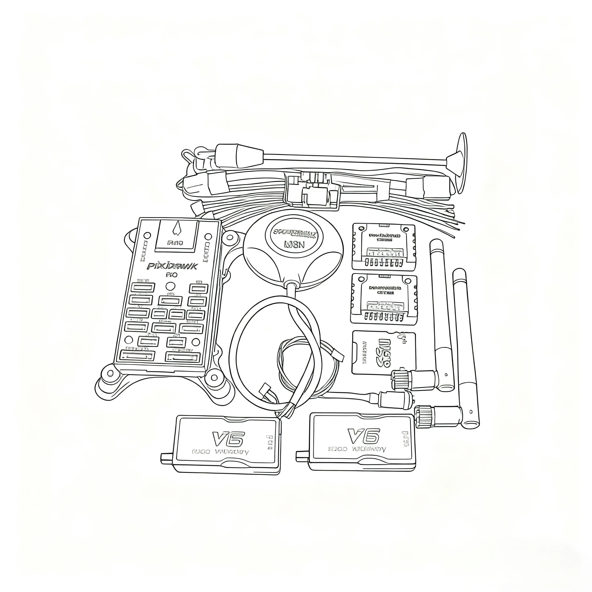 

AN PixHawk 6C PRO FMUV6C Ardupilot PX4 32-битный контроллер полета Автопилот с 4G SD Безопасность Встроенный зуммер Радио Телеметрия V6