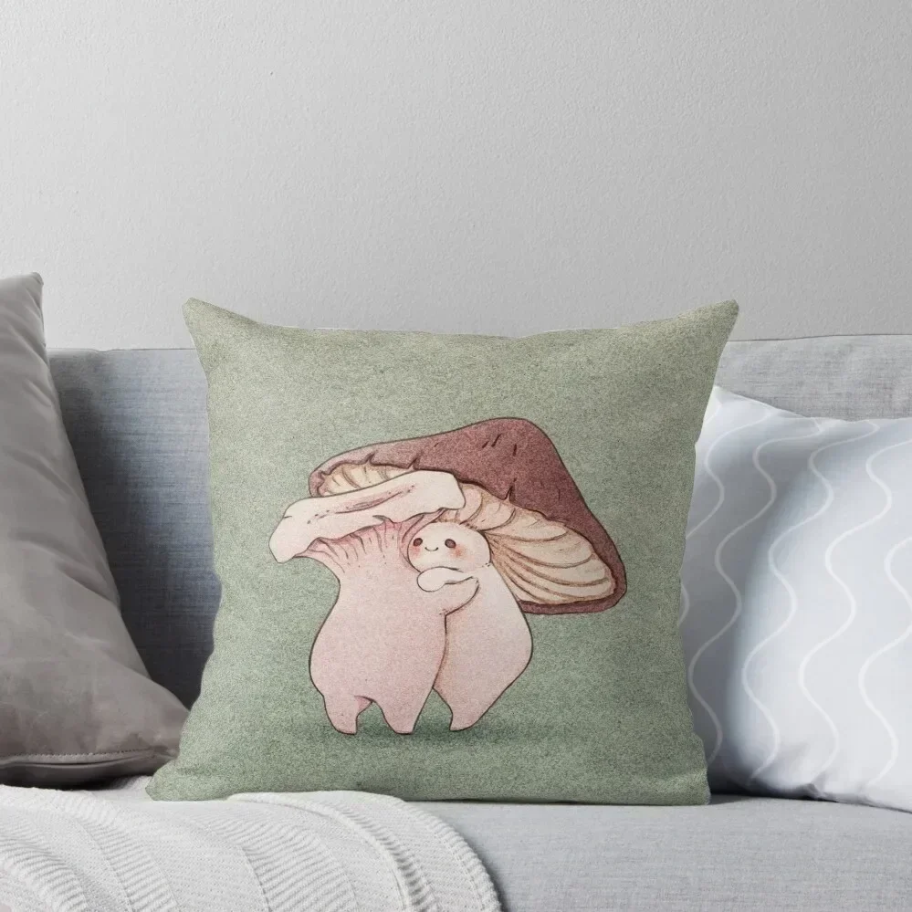 

Friendly mushroom hug Throw Pillow Cushion Cover Christmas Pillowcase pillow