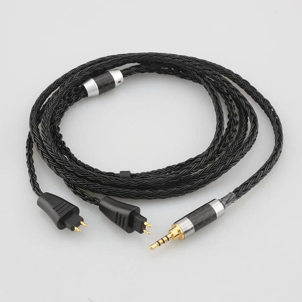 16 Core 7N OCC Headphone Upgrade Cable Dual 2-Pin Black Braided 4.4mm XLR Balanced for Sennheiser HD600 HD650 HD660S HD580 HD58X