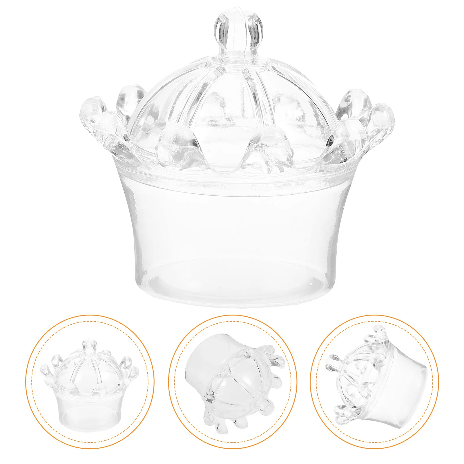 

24Pcs Crown Shaped Candy Boxes Transparent European Style Party Favors Gift Boxes for Bridal Shower Baby Cookie Storage Princess