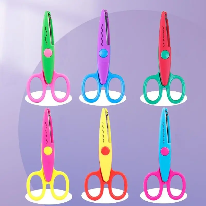 2/3/4Pcs/set Wavy Pattern Paper Cutter DIY Handmade Tools Paper Craft Card Photo Scissors Scissors Kids Gifts Office Supplies