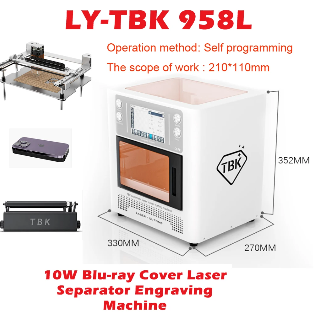 

Blue Light Laser Engraving Machine LY-TBK 958L High-Precision 10W Power For Wood Metal Glass Screen Cutting Marking 220V 110V