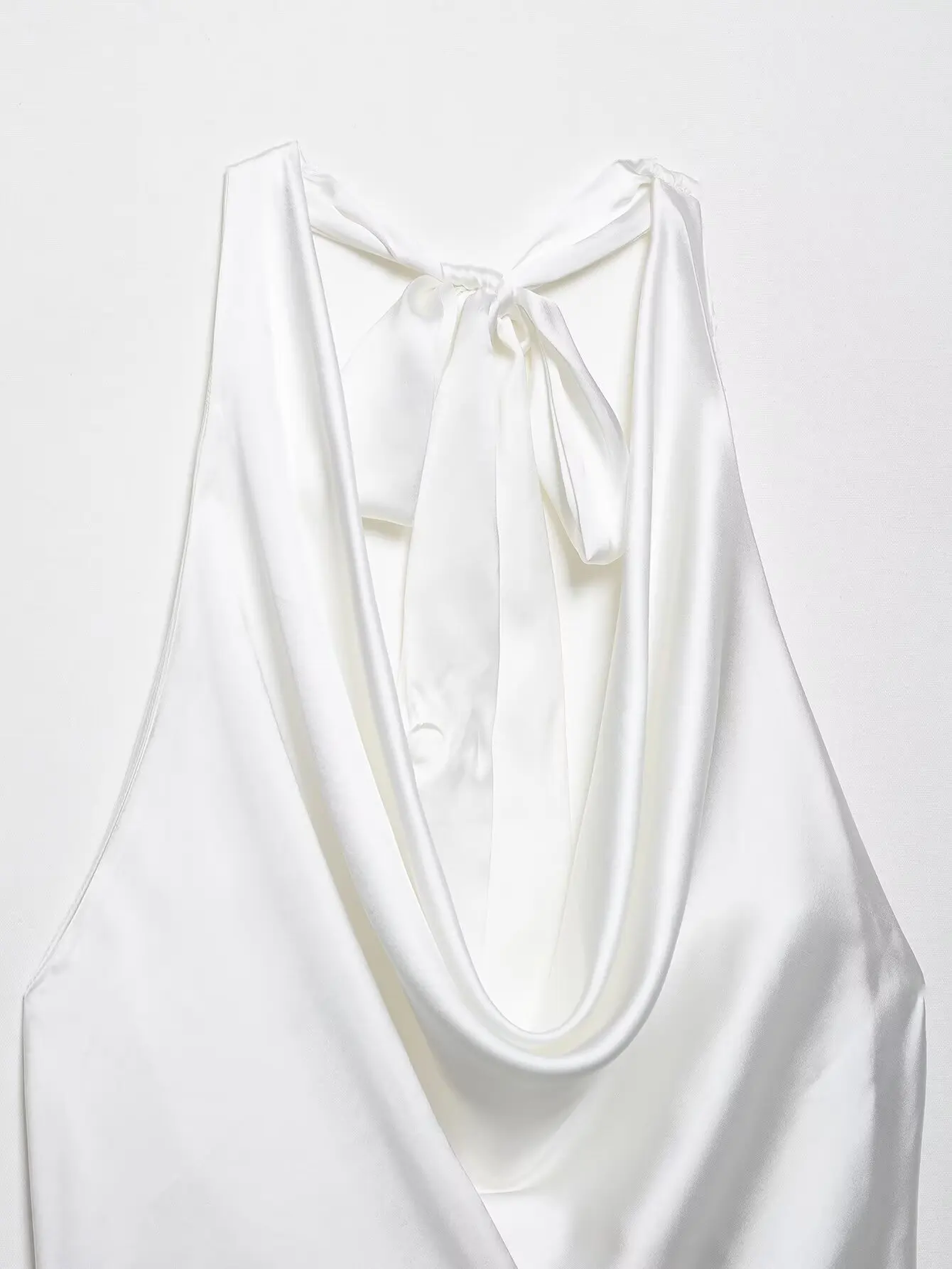 Zevity 2025 Frauen Sexy Ärmellose Backless Bogen Gebunden Soft Touch Bluse Weibliche FashionHalter Shirts Sommer Blusas Chic Tops LS9013