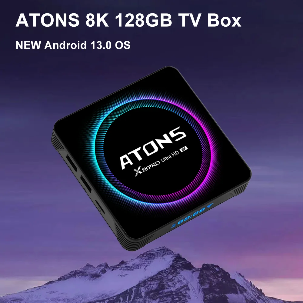 Atonsdeal X88PRO13 Smart TV Box Android 13 Quad Core Cortex A53 Support 8K Video 4K HDR10+ 2.4&5.8G Dual Wifi6 BT5.0 Set Top Box