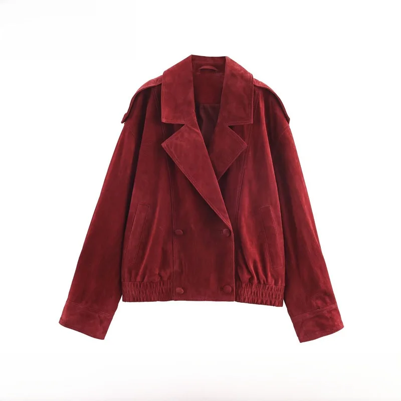 معطف نسائي مبطن من Faionable لراكبي الدراجات النارية مصنوع من جلد البولي يوريثان معطف خريف وشتاء جديد وصل حديثًا ZR Sle طويل Sve مزدوج الصدر