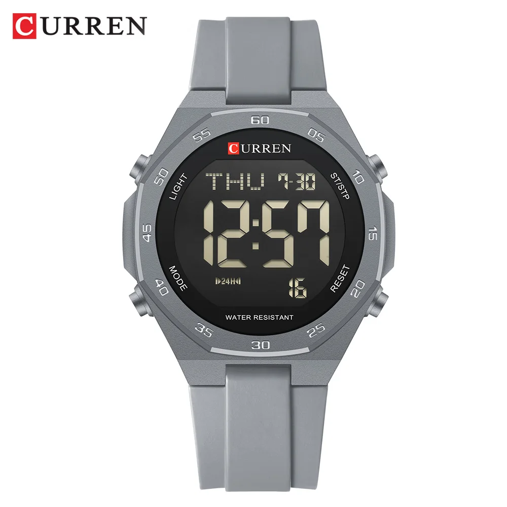 CURREN Fashion Men's Electronics Wrist Watch Sports Waterproof Luminous Watches Men's Silicone Strap Male Clock Reloj Hombre