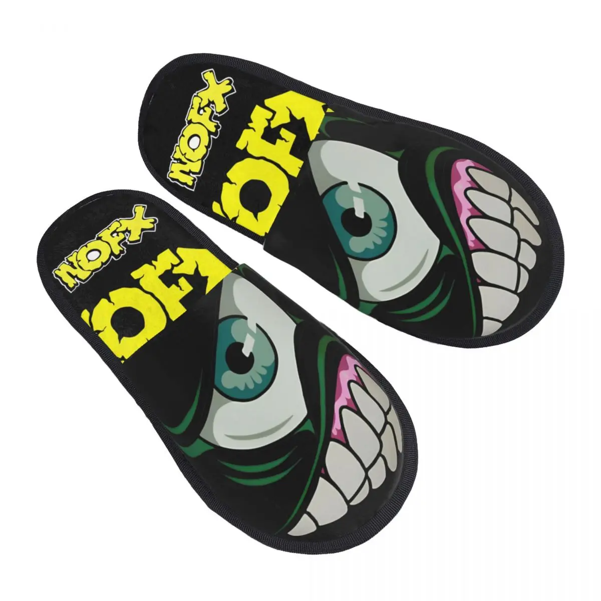 NOFX Punk Band Logo Slippers Non Slip Cozy Memory Foam Cotton Slippers Bedroom