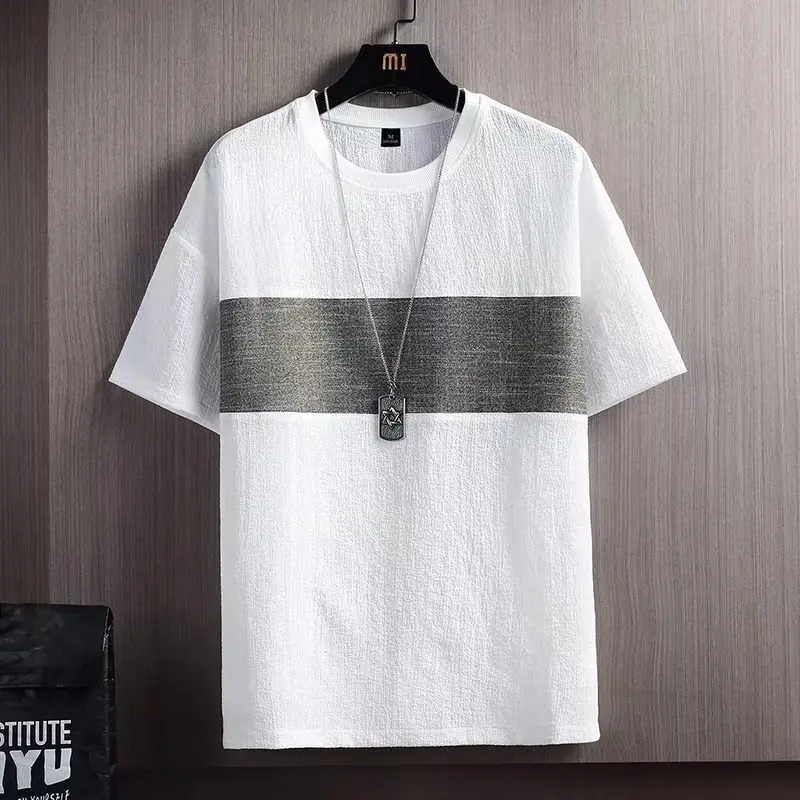 Thin Short-sleeved T-shirt Men's 2026 Summer New Half-sleeved T-shirt Solid Color Loose Bottoming Shirt