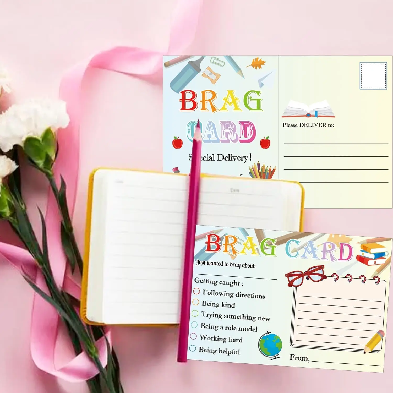50 Pack Teacher Mail Brag Cards Postcards For Notes Home To Parents - 4 * 6 Inch
