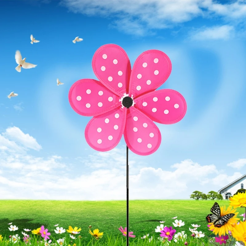 Colorful Dot Wind Spinners Lawn Pinwheels Windmill Party Pinwheel Wind Spinner for Garden Patio Lawn