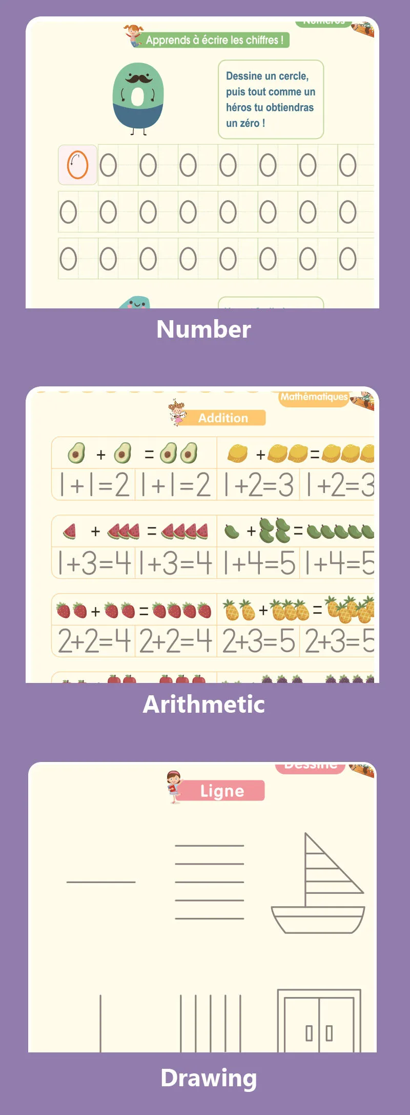 4 stücke Französisch Magie Praxis Copybook Stift Vorschulkinder Kalligraphie Notebook Kinder Wiederverwendbare Francais Schreiben Buch Alter 3-8 – Detail 6