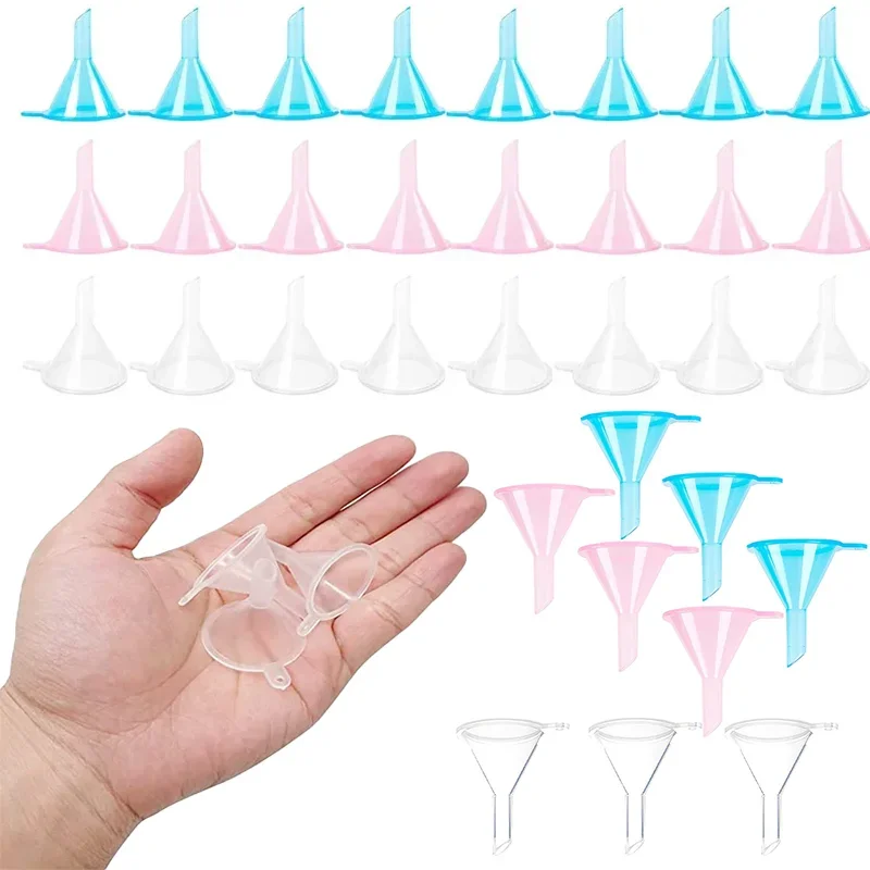 300pcs Small Funnels Clear Plastic Mini Cosmetic Containers Funnels for Science Lab Bottle Filling Liquid Essential Oils Perfume