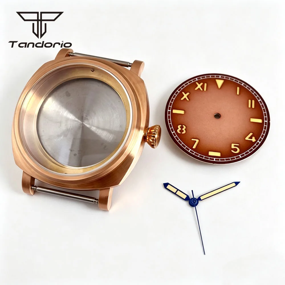 42mm CUSN8 Bronze Square Watch Case & 35mm Sandwich Dial & Hands Sapphire Glass Fit NH35 NH38 Miyota8215 DG2813 ETA2824 PT5000