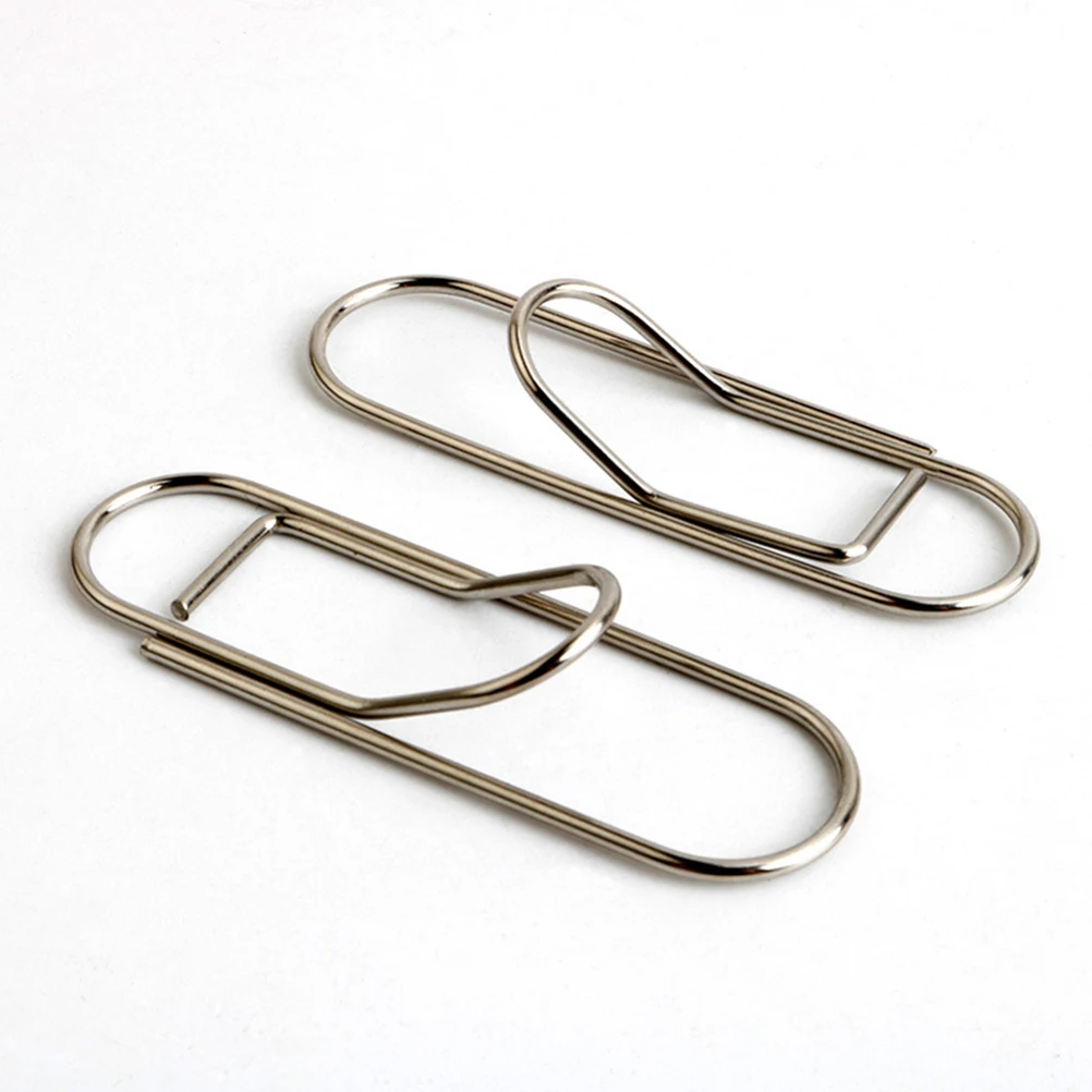 8 قطع من مشبك الورق المعدني المحمول، منظم متعدد الأغراض للمستندات، بطاقات الملاحظات، شكل إبداعي، قلم فضي، مشبك زنبركي