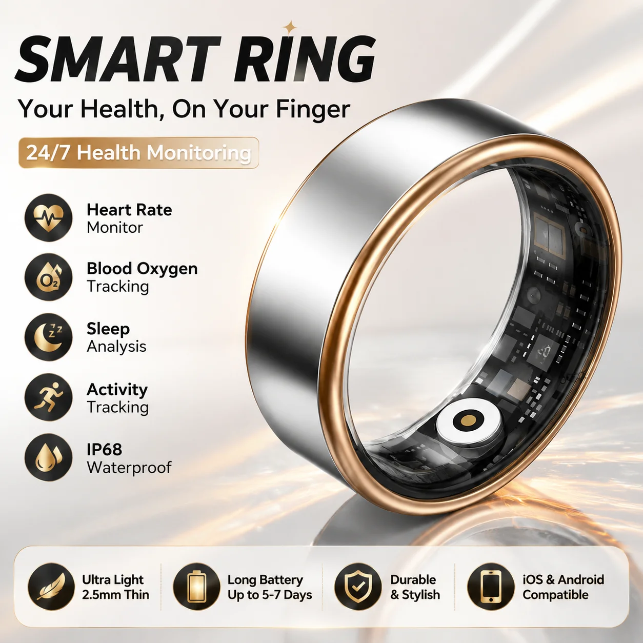 Women'S Health & Wellness Center - Neuer Ferngesteuerter Smart-Ring Bluetooth Tragbares Gerät