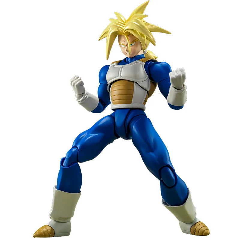 Bandai genuíno s.h. figuarts anime figura super saiyan troncos figura de ação brinquedos para menino crianças presente modelo colecionável ornamentos