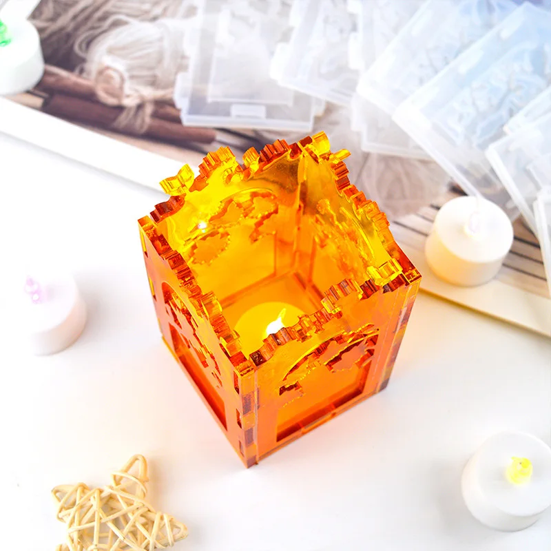 SZ040 Lampshade Candlestick Silicone Resin Mould DIY Assembled Gypsum Concrete Pen Holder Brush Mold For Making Storage Box image 3