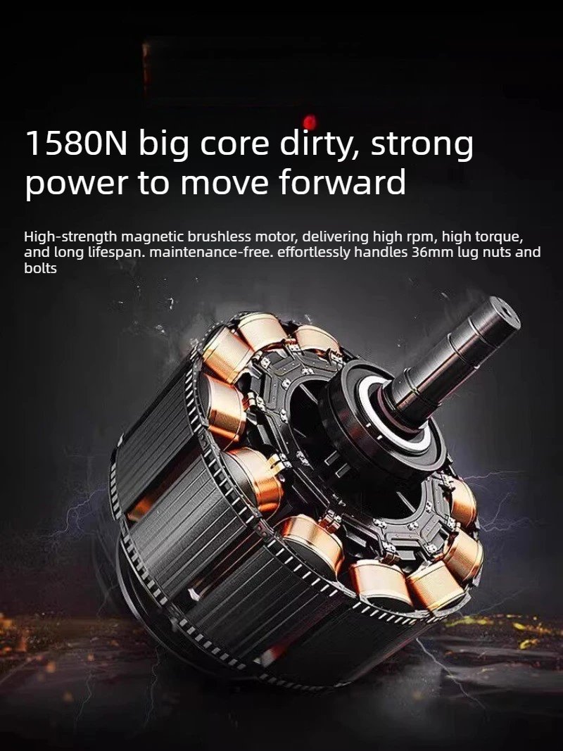 Brushless Electric Impact Wrench Heavy Duty Lithium Ion Cordless Power Tool for Auto Repair Industrial Use