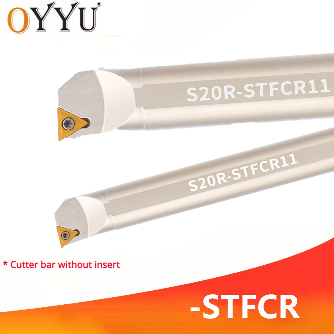 

OYYU STFCR White Spring Steel Internal Tools Holder CNC Shank Boring Bar S08K S10K S12M S14N S16Q S20R STFCR09 STFCR11 STFCR16