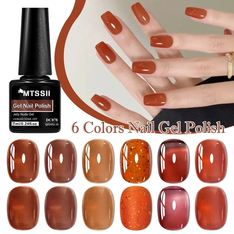 6pcs Jelly Gel Nail Polish Set All-Season Nails DIY Nail Art UV/LED Painting Varnish Gel Manicure Kit Long Lasting Nail Supplies