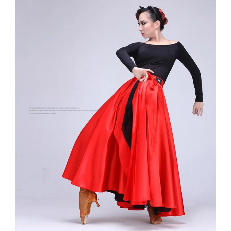 

Customized Bullfighting Dance Performance Cloak Latin Dance Skirt National Standard Latin Cloak Apron Adult Big Swing Skirt