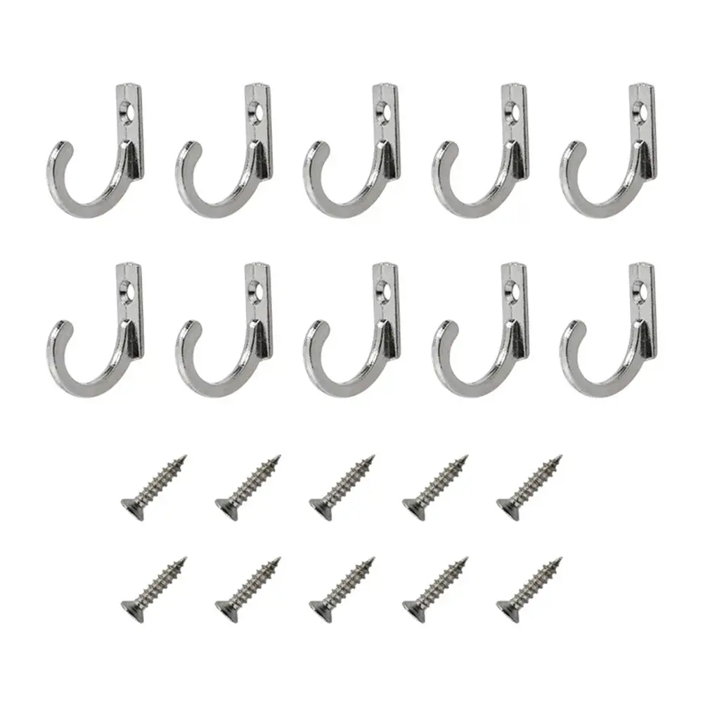 10Pcs/set Vintage Hooks Wall Hanger Curved Buckle Horn Lock Clasp Hook for Wooden Jewelry Box Furniture Home Decoration Hooks view 2