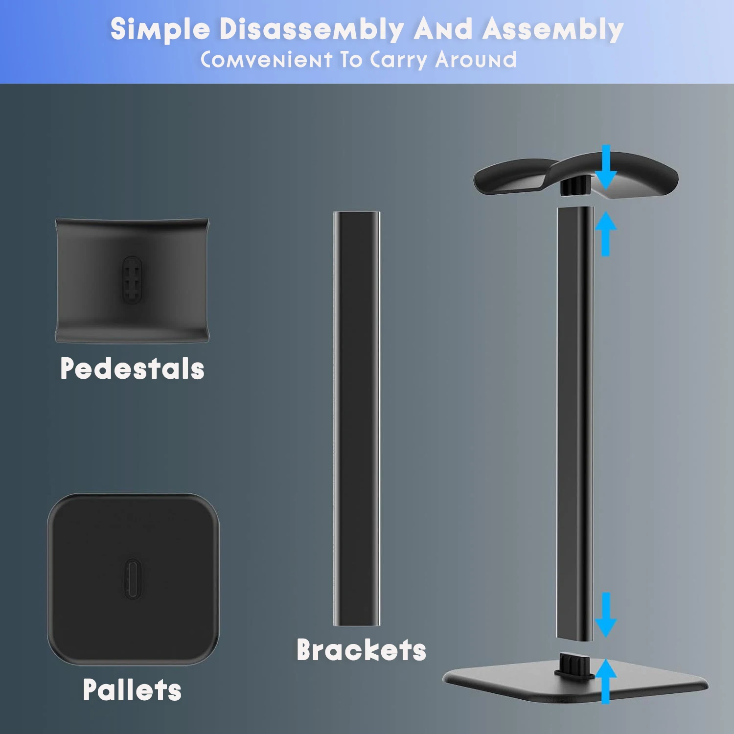 Headphone Stand, Desktop Headset Holder - Desk Earphone Stand, for All Headsets Such as Airpods Max, HyperX Gaming Headphones